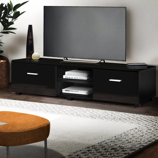 Artiss Entertainment Unit TV Cabinet 140cm Black Jim -Home Living Store - -