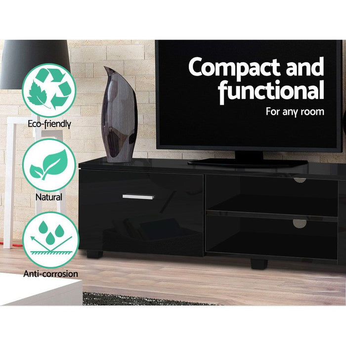 Artiss Entertainment Unit TV Cabinet 140cm Black Jim -Home Living Store - -