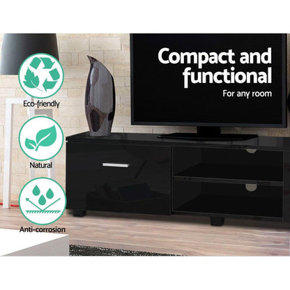 Artiss Entertainment Unit TV Cabinet 140cm Black Jim -Home Living Store - -
