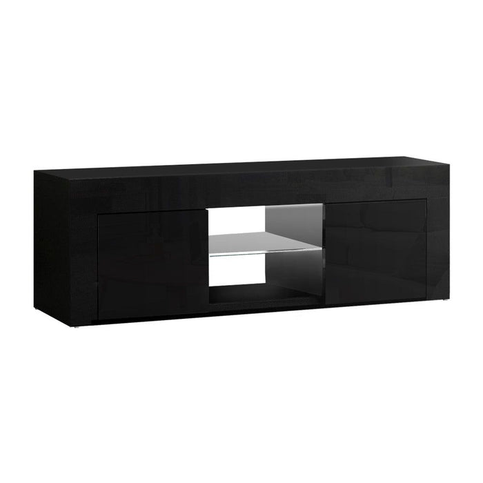 Artiss Entertainment Unit TV Cabinet LED 130cm Black Angus -Home Living Store - -