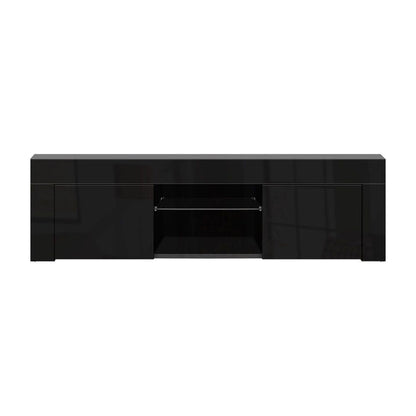 Artiss Entertainment Unit TV Cabinet LED 130cm Black Angus -Home Living Store - -