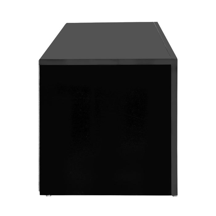 Artiss Entertainment Unit TV Cabinet LED 130cm Black Angus -Home Living Store - -