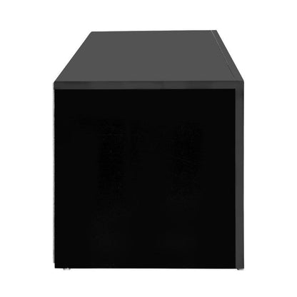 Artiss Entertainment Unit TV Cabinet LED 130cm Black Angus -Home Living Store - -