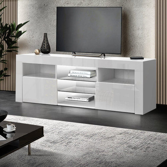 Artiss Entertainment Unit TV Cabinet LED 160cm White Bobi -Home Living Store - -