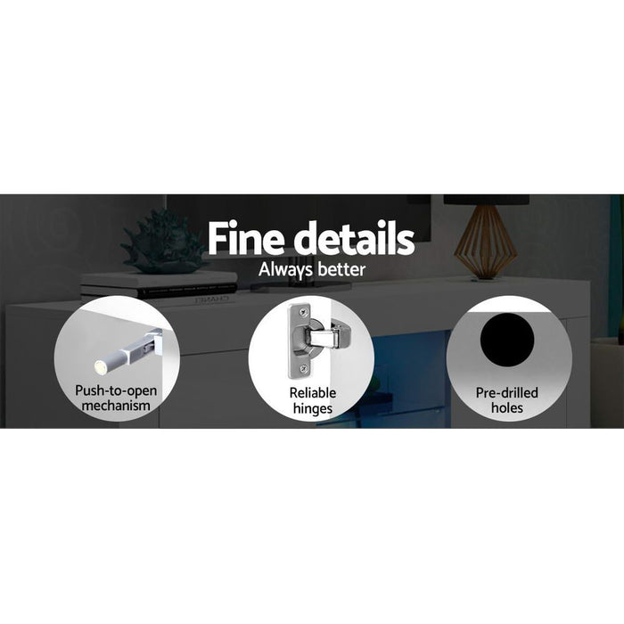 Artiss Entertainment Unit TV Cabinet LED 160cm White Bobi -Home Living Store - -