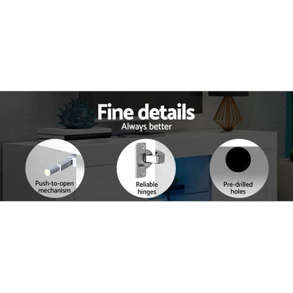 Artiss Entertainment Unit TV Cabinet LED 160cm White Bobi -Home Living Store - -