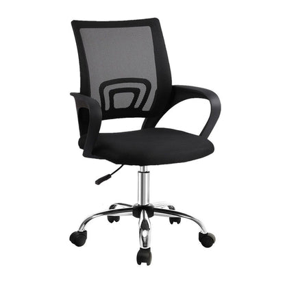 Artiss Mesh Office Chair Mid Back Black -Home Living Store - -