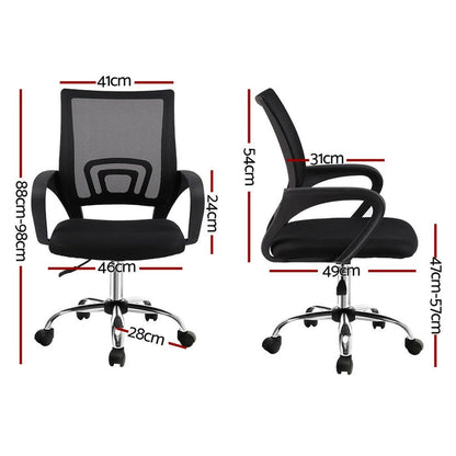 Artiss Mesh Office Chair Mid Back Black -Home Living Store - -