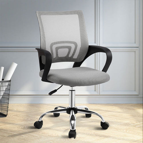 Artiss Mesh Office Chair Mid Back Grey -Home Living Store - -