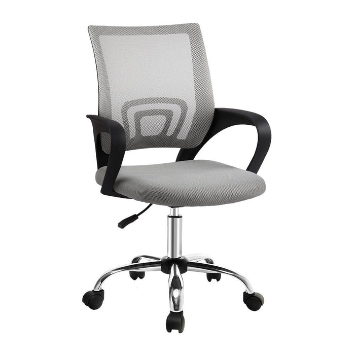 Artiss Mesh Office Chair Mid Back Grey -Home Living Store - -