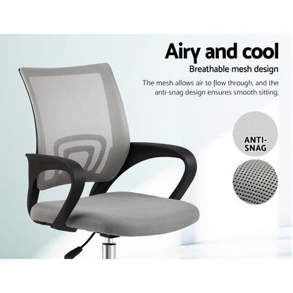 Artiss Mesh Office Chair Mid Back Grey -Home Living Store - -