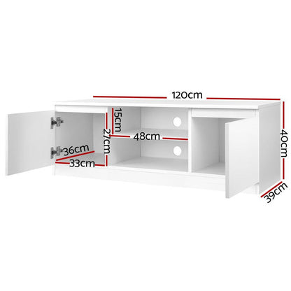 Artiss TV Cabinet Entertainment Unit 120cm White Anita -Home Living Store - -