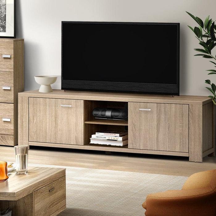 Artiss TV Cabinet Entertainment Unit 160cm Oak Maxi -Home Living Store - -