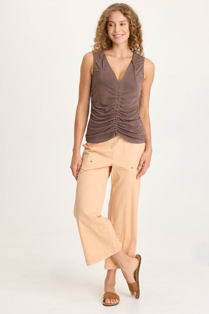XCVI Artus Poplin Smocked Waist Crop