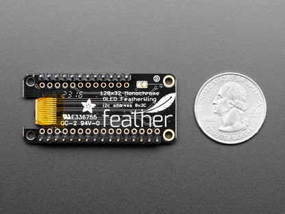 Assembled Adafruit FeatherWing OLED (128x32 OLED Add-on For Feather) by Adafruit - The Pi Hut