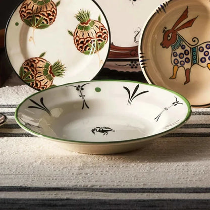 Assiette creuse Karaca gamme Paye Selcuklu oiseau, 23 cm