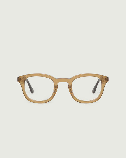 Saddle Tort::Atticus Eyeglasses round brown acetate front
