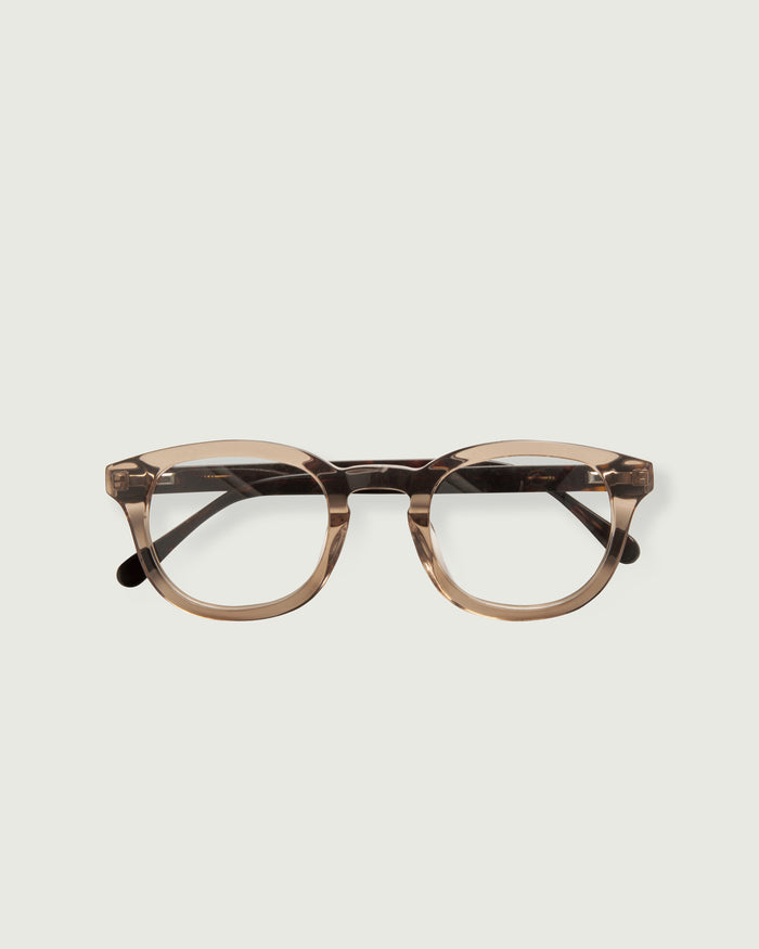 Sesame Tort::Atticus Eyeglasses round brown acetate top