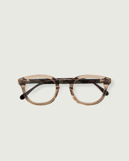 Sesame Tort::Atticus Eyeglasses round brown acetate top