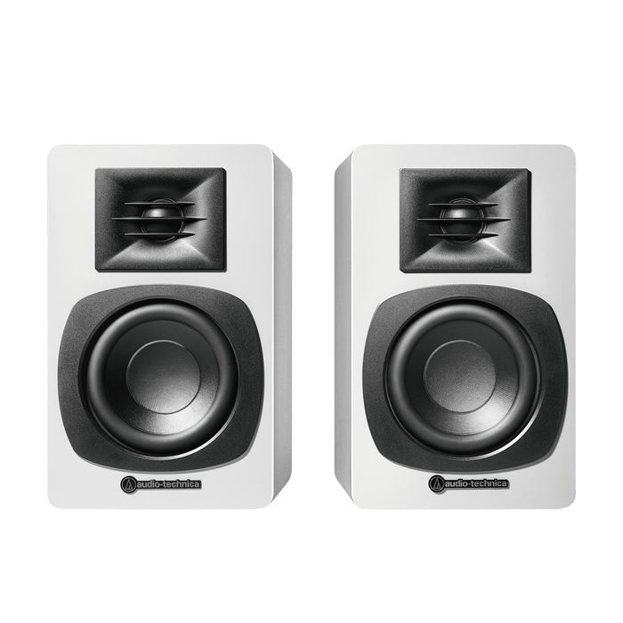 Audio Technica AT-SP3X Powered Bookshelf Speakers with Bluetooth White White