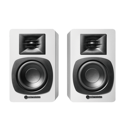 Audio Technica AT-SP3X Powered Bookshelf Speakers with Bluetooth White White