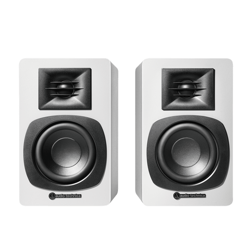 Audio Technica AT-SP3X Powered Bookshelf Speakers with Bluetooth White White