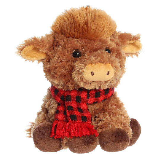 Aurora Plush 9 Inch Frosty Farm Highland Cow Holiday Plush Toy
