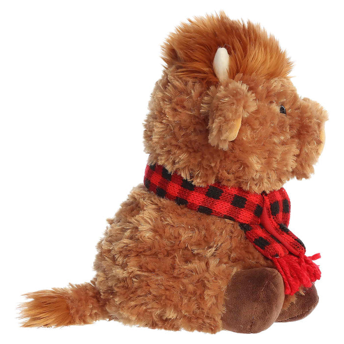 Aurora Plush 9 Inch Frosty Farm Highland Cow Holiday Plush Toy