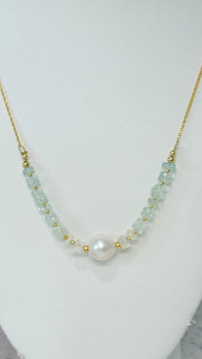 AVALON chain necklace - aquamarine