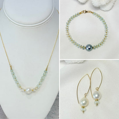AVALON chain necklace - aquamarine
