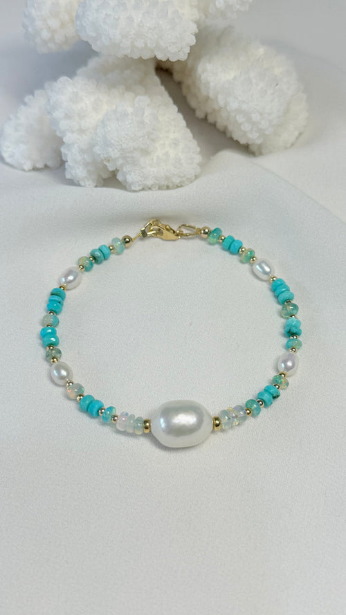 AVALON keshi bracelet - Peruvian Opal