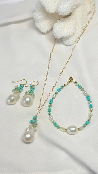 AVALON keshi bracelet - Peruvian Opal