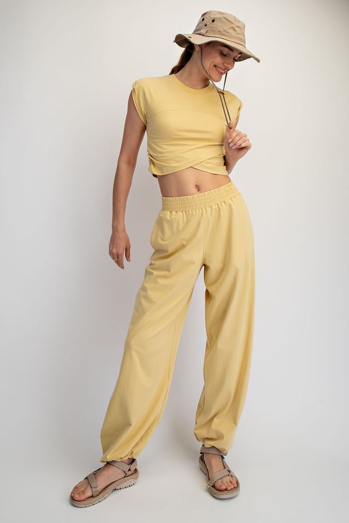 Baby Hannah Butter Yellow Matching Crossover Set