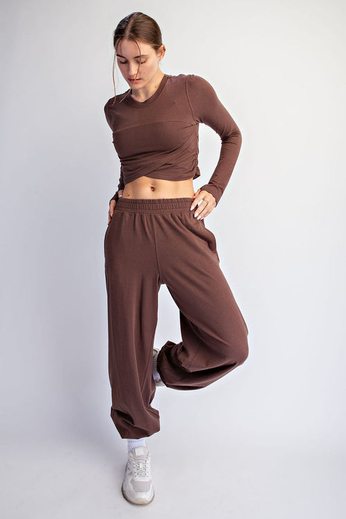 Baby Hannah Long Sleeve Mocha Matching Crossover Set