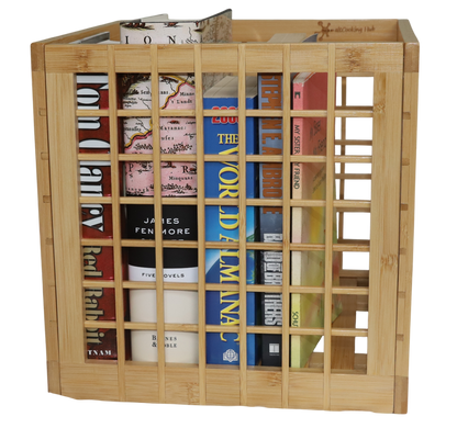 Bamboo Storage Bin - Cube Storage Bins Perfect Fit for Cube Shelf - Multipurpose, Stackable, Stylish Lattice Design