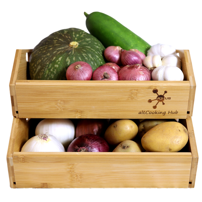 Bamboo Stackable Storage Bins