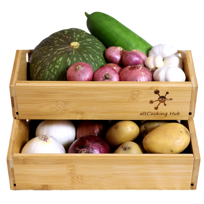 Bamboo Stackable Storage Bins
