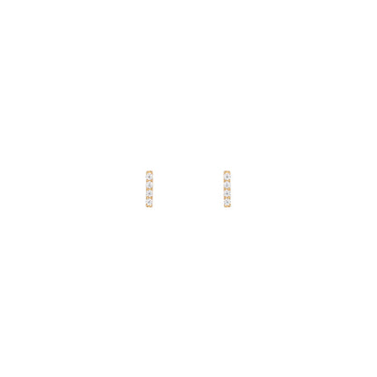 Bar Studs in 18k yellow gold with diamonds