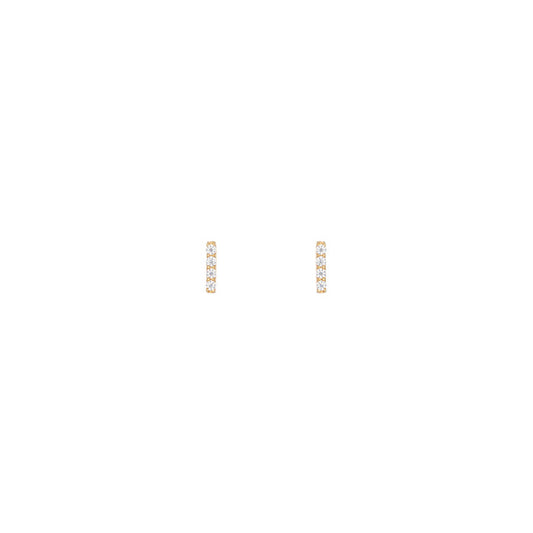 Bar Studs in 18k yellow gold with diamonds