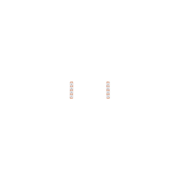 Bar Studs in 18k pink gold with diamonds