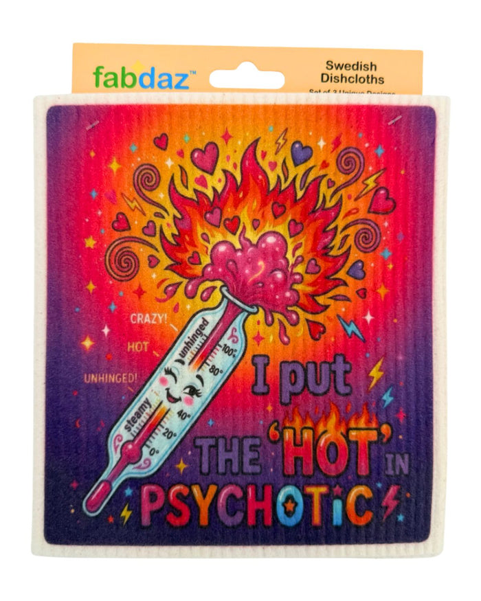 Beautiful Mind Fun Crazy Sayings - Set of 3 - Swedish Dishcloths - Wholesale