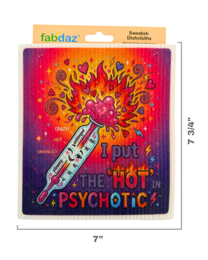 Beautiful Mind Fun Crazy Sayings - Set of 3 - Swedish Dishcloths - Wholesale