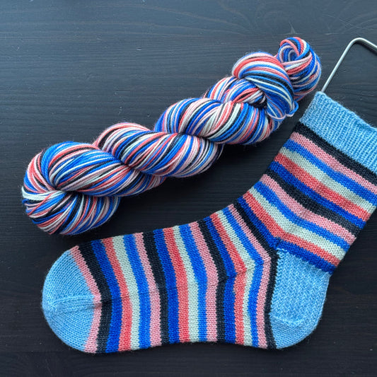 Beauty & Danger - Self Striping Merino Nylon Sock & DK