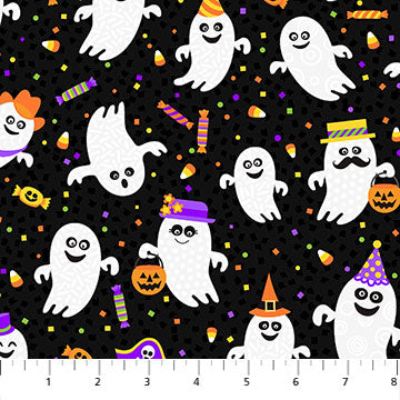 Beggars Night Buddies Ghosts Fabric, Northcott