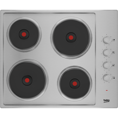 Beko 60cm Sealed Plate Hob with Side Knob Controls | HIBE64101X Beko Hob Euronics Ireland