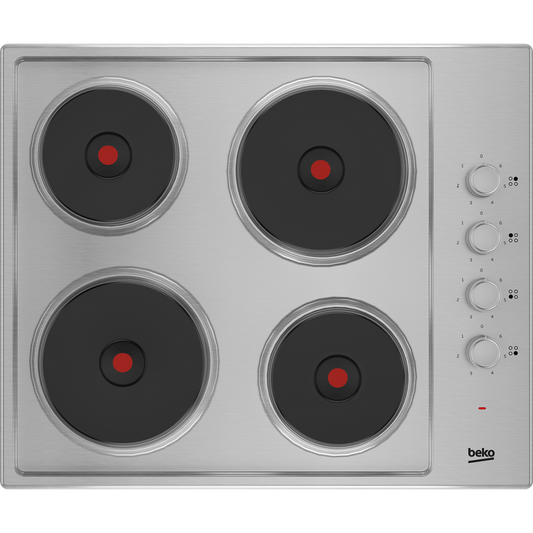 Beko 60cm Sealed Plate Hob with Side Knob Controls | HIBE64101X Beko Hob Euronics Ireland
