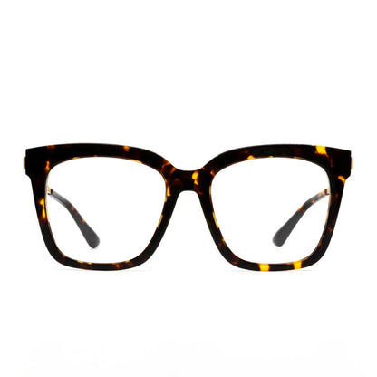 diff eyewear bella square prescription glasses with a tortoise frame front view