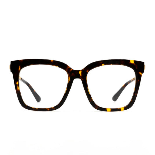 diff eyewear bella square prescription glasses with a tortoise frame front view