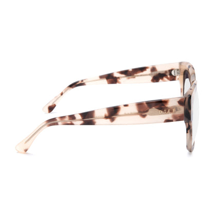 diff eyewear bella ii square glasses with a cream tortoise frame and prescription lenses side view