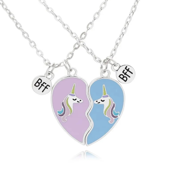 * BFF NECKLACE SET: UNICORNS BLUE & PINK